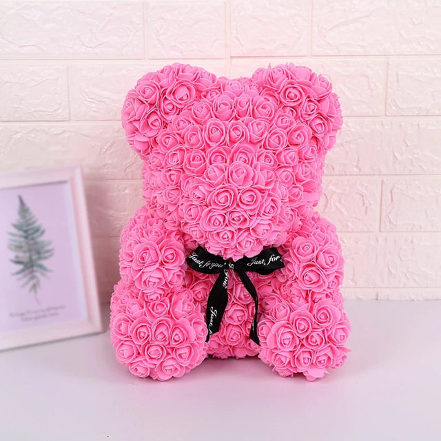 Rose Bear Artificial Flowers with LED Light Gift Box