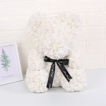 Rose Bear Artificial Flowers with LED Light Gift Box