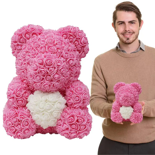 Valentine's Day Rose Flower Bear